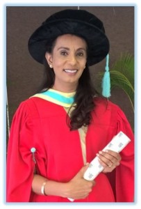 Ramika Bansi receiving her PHD at the graduation in April